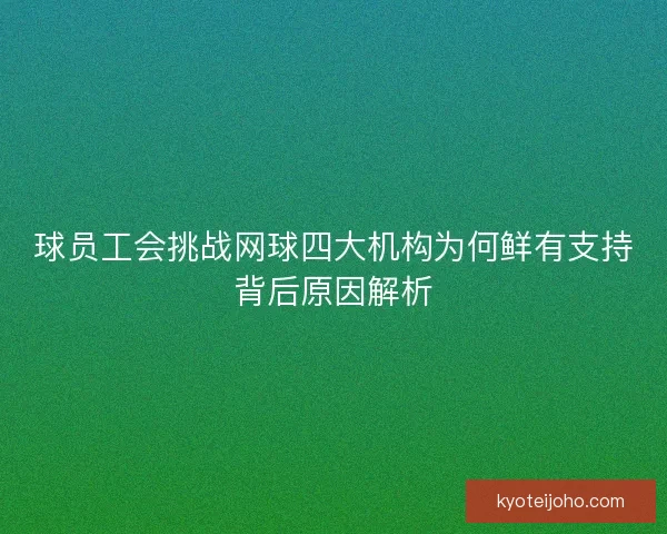 球员工会挑战网球四大机构为何鲜有支持背后原因解析 球员工会挑战网球四大机构为何鲜有支持背后原因解析